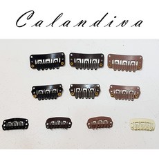 [Calandiva] 색상추가 활용도 높은 사이즈별 U형 가발 연장 똑딱핀, (소) 블랙 100개, 1개