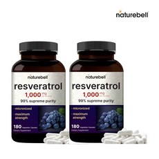 네이처벨 순도 99프로 트랜스 레스베라트롤 1000mg 180캡슐 2개, 180정