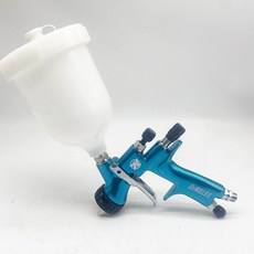페인트뿌리기 새로운 디자인 스프레이 건 스테인레스 스틸 노즐 중력 피드 광택 건, 02 blue_01 26x16x15cm, 1개