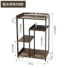 코너장 찻물 선반수납 선반 이중 찬장 티테이블 앤티크 원목 보관 티포트 조립 부속품 코너선반 유행치마, C01-싱글도어, T14-빈티지 다갈색 59찻물 선반