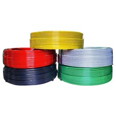 코팅와이어 로프 3mm 4mm 5mm 6mm 8mm 10mm 100M 국산 PVC 농자재 유인 줄, 적색투명, 5mm(100M), 1개