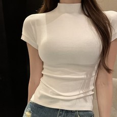 섹시 [레티고] 글램 슬림 핏 반폴라 이너 티셔츠