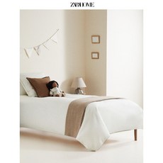 Zara Home 자라 홈 리버서블 체크 무늬 이불 커버 44609088920, 하늘색