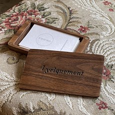 서정적공간 각인 우드 명함꽂이 명함집 명함 보관함 홀더, 1개