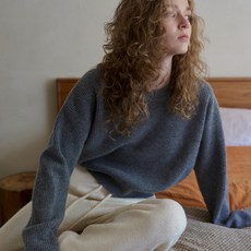 스텝어라운드 Series line - Cashmere drop round knit (CHARCOAL)