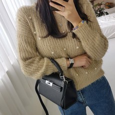 하이데일리 에일펄 진주 니트