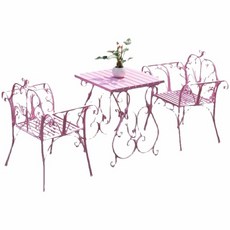 핑크 야외 철제 의자 공주풍 야외 테이블 플라스틱 정원 카페 꾸미기 테이블 세트-핑크 의자, 플라스틱 정원 카페 꾸미기 테이블 세트-화이트 의자, 1개