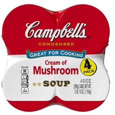 Campbell's Condensed Soup Cream of Mushroom 캠벨 크림오브 머쉬룸 농축 스프 캔 298g 4개