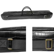  대금가방 4개입 블랙 가죽 퉁소정악 산조 대금케이스, 블랙 크로커다일 8수 89cm 