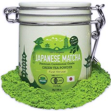 Matcha Organics - Premium Ceremonial Grade Matcha Matcha Organics - 프리미엄 의식용 등급 마차 녹차 가루 - 정통 1st H, 1개, 1개입, 99.79g