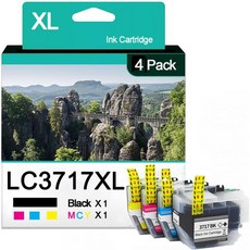 프린터 잉크 카트리지 LC3717XL 브라더 MFC J2330 호환DW J3930DW J2730DWMFC J3530DW 잉크젯 고 수율 교체 블랙, Combination colors, normal