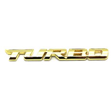 자동차 TURBO 4가지 컬러 레터링 엠블럼 금속재질 튜닝, 1개, 골드