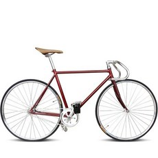 경륜 픽시 자전거 Fixie 기어 고정 알루미늄 빈티지 LUG 더블 V 레이싱 학생 도시 레트로, 52cm(175cm-180cm), 단일 속도, 1개