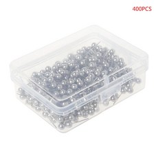 400pcs 둥근 플라스틱 헤드 스틸 포인트 푸시 핀 맵 엄지 압정 핀 사무실 S, 은