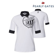 파리게이츠 골프 pearlygatesgolf여성 빅 프린팅 카라 티 P521B3TO052_WH, 000, WH, 1개