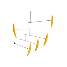Flensted Mobiles Tango Yellow Hanging Mobile - 40 Inches - Carbon Fiber and Plastic - Handmade in D, One Color_One Size, One Color
