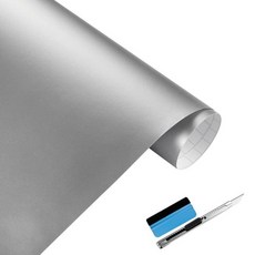 LZLRUN Car Matte Vinyl Wrap Adhesive Film Air Release Decal Sheet (Silver 2Inch x 30ft), 실버_2Inch x 30ft, 1개