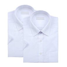 레디핏 남성용 기본 화이트 하얀색 반팔 와이셔츠 2장 세트
