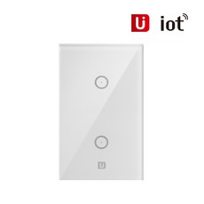 유아이오티 UIOT-SW20S /홈IOT 2구 스마트 벽스위치 / 조명등 형광등 무선원격제어 Zigbee방식, 1개 - 아이오티랩u6pro