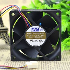 듀얼 볼 베어링 팬 서버 인버터 냉각 AVC DV07020B12U 7020 70mm 7cm DC 12V 0.7A 70X70X20MM, 한개옵션0 - dv-x70