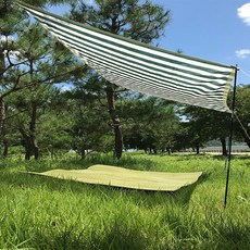 파파가든 썬쉐이드 (진녹색 줄무늬) 옥상 그늘막쉐이드 천막 차광막 테라스 카페 차단막, 3번: 3×4