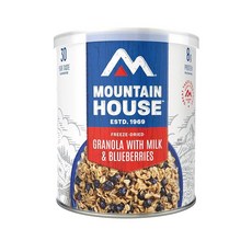Mountain House 우유와 블루베리가 들어 있는 그래놀라 XL | 냉동 건조 생존 및 비상 식품 #10 캔 203520, 10개