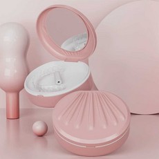 재롬 유지장치케이스 교정기케이스 교정기 통, 핑크 화이트 (프리 브러쉬)