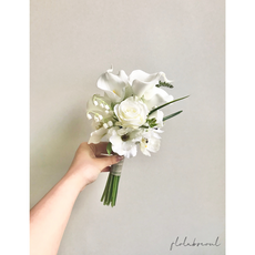 [Flolabseoul] 화이트그린 카라 버터플라이라넌큘러스 조화부케, 부케 단일