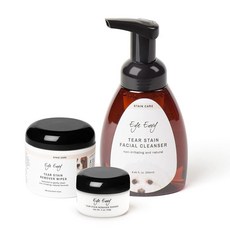  Eye Envy 강아지용 3단계 눈물 얼룩 제거 키트 | 7일 안에 깨끗하고 없는 눈 구성: 클렌저 240ml(8.45액량 온스) 물티슈 60개 및 파우더 14.2g(0.5온스) 