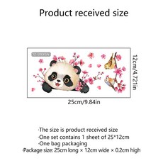 키재기스티커 스티커 홈 벽지 매화 팬더 장식 가지 벽 장식 데칼 귀여운 나뭇 침실 스위치 자체 꽃 접착, A 12x25cm