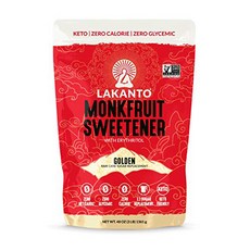 Lakanto Golden Monk Fruit Sweetener - Raw Cane Sug Lakanto 골든 몽크 과일 감미료 - 원시 지팡이 설탕 대체품 제로 칼로리 케토, 1.36kg, 1개