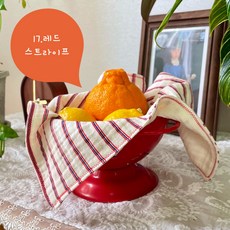 무형광 순면거즈 4중거즈 키친크로스 홈카페 행주 제주느긋, 17.레드 스트라이프, 1개