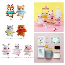 초보자를위한 바늘 Felting 시작 키트 수제 양모 귀여운 동물 펠트 공예