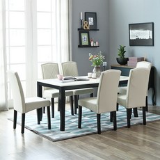 베스트리빙 앨빈코코 6인의자형대리석식탁세트/의자6개/6인테이블/테이블/테이블세트/6인용 테이블세트/6인용 대리석 테이블세트/식당식탁/카페테이블/대리석 상판, 투톤대리석/코코베이지의자6개