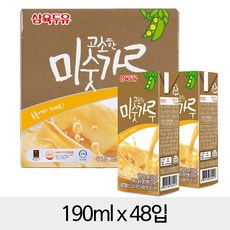 삼육 미숫가루두유 팩 190ml, 48개