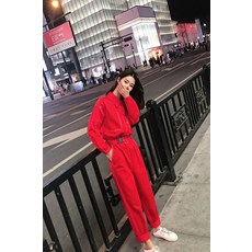 점프수트 위아래연결된 세트여성 2020봄가을 루즈핏 일자핏 긴바지 셀럽 스트릿 유럽 멋스러운 작업복 원피스형 바지슬림핏