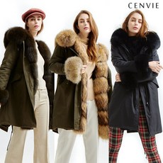 [센비] 알카 폭스/라쿤 풀렉스 전체안감 롱 야상 자켓 3color