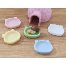 바우샵 젤리그릇 곰모양 소동물 먹이그릇 달팽이 파충류용 크레 먹이그릇, 1개, 곰모양그릇 화이트