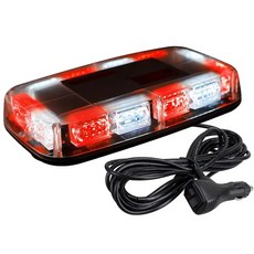 마그네틱 베이스가 있는 비상 안전 경고 LED 라이트 바 지붕 스트로브 조명 제설 트럭 건설 차량 36LED 12-24V, 06 1pcs Red White