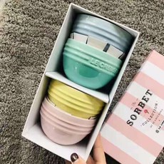 Lecreuset [르쿠르제] 10.5cm 소르베 밥 그릇 4종 세트 베이킹 볼 아이스크림그릇 집들이 선물