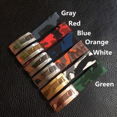 Merjust 브랜드 20mm 카모 블루 레드 그레이 그린 화이트 러버 시계 밴드 스트랩 rx daytona 잠수함 서브 마리너 벨트