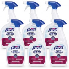 PURELL 식품 서비스 표면 소독제 스프레이 향료 무료 트리거 스프레이어가 포함된 32fl oz 표면 살균제 캡 스프레이 병(캡 6, 단일옵션, 단일옵션
