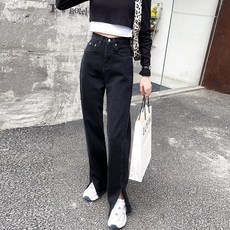 동글동글콩콩 일자핏스키니 봄옷 청바지 여성 스트레이트핏 와이드 루즈핏 빅사이즈 자녀 슬림핏 트임 슬릿 팬츠 트렌드