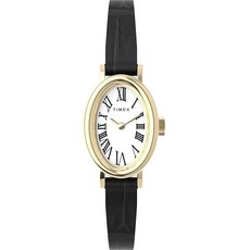 Timex 카바티나 여성용 손목시계 블랙 가죽 스트랩 (T21912) 65174