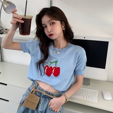여자니트반팔