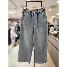 유솔 주니어 동아쇼핑점 "2025년 봄 신상품" UNI 부들 와이드 데님 청바지 ULTJ25103