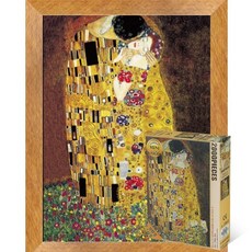 퍼즐피플 명화 직소퍼즐, 키스 2000P 액자포함(우드골드), 2000p