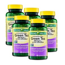 스프링밸리 녹차 추출물 500mg 캡슐 Spring Valley Green Tea Extract, 5개, 60정