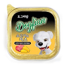 도그피앙 시저 반려견 사각캔 강아지 간식 주식 캔 100g 2박스, 24개, 도그피앙 소고기와 치즈 100g