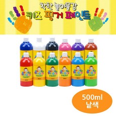 라다몰 [키즈맘아트 핑거 페인트 물감 500ML 낱색 택1 ] 미술놀이 촉감놀이 발달놀이 유아장난감, 현재상품선택, 연두색